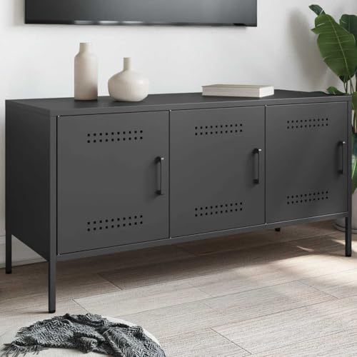 RMIHSJG TV-Schrank Schwarz Sideboard hängend lowboard Fernsehtisch tv unterschrank 100,5x39x50,5 cm Stahl RMIHSJG TV-Schrank Schwarz Sideboard hängend lowboard Fernsehtisch tv unterschrank 100,5x39x50,5 cm Stahl von RMIHSJG