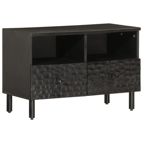 RMIHSJG TV-Schrank Schwarz tv Board tv kommode lowboard Sideboard hängend 70x33x46 cm Massivholz Mango von RMIHSJG