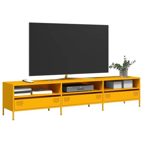 RMIHSJG TV-Schrank Senfgelb tv Regal wohnzimmerschrank Sideboard hängend hängeschrank 202x39x43,5 cm Kaltgewalzter Stahl RMIHSJG TV-Schrank Senfgelb tv Regal wohnzimmerschrank Sideboard hängend hängeschrank 202x39x43,5 cm Kaltgewalzter Stahl von RMIHSJG