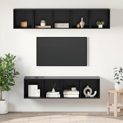 RMIHSJG TV-Schrank-Set 4 pcs Schwarze Eiche Couchtisch hängeschrank Sideboard hängend tv Bank 37 x 37 x 142,5 cm RMIHSJG TV-Schrank-Set 4 pcs Schwarze Eiche Couchtisch hängeschrank Sideboard hängend tv Bank 37 x 37 x 142,5 cm von RMIHSJG