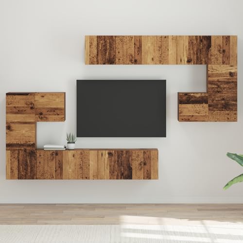 RMIHSJG TV-Schrank-Set 8 pcs Altes Holz Mittel tv ständer hängeschrank Fernseher kommode Fernsehtisch 30,5 x 30 x 30 cm RMIHSJG TV-Schrank-Set 8 pcs Altes Holz Mittel tv ständer hängeschrank Fernseher kommode Fernsehtisch 30,5 x 30 x 30 cm von RMIHSJG