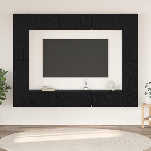 RMIHSJG TV-Schrank-Set hängeschrank HiFi Rack tv unterschrank tv kommode 10 pcs Schwarz Eiche Mittel 30,5 x 30 x 90 cm RMIHSJG TV-Schrank-Set hängeschrank HiFi Rack tv unterschrank tv kommode 10 pcs Schwarz Eiche Mittel 30,5 x 30 x 90 cm von RMIHSJG