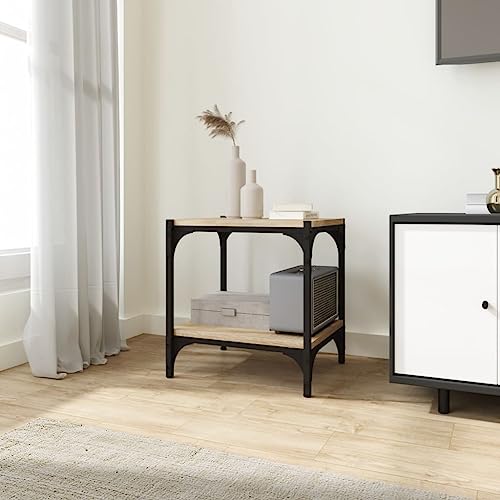 RMIHSJG TV-Schrank Sonoma-Eiche Konsolentisch mit Schubladen Sideboard hängend Fernseher Tisch Fernsehschrank 40x33x41 cm Holzwerkstoff und Stahl von RMIHSJG