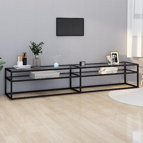 RMIHSJG TV-Schrank Transparent Fernsehtisch Sideboard hängend tv Regal Fernseher kommode 220x40x40,5 cm Hartglas von RMIHSJG
