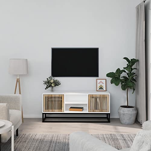 RMIHSJG TV-Schrank Weiß hängeschrank Sideboard Wohnzimmer Sideboard hängend HiFi Rack 105x30x45 cm Holzwerkstoff und Eisen von RMIHSJG