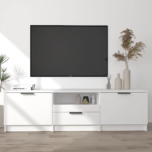 RMIHSJG TV-Schrank Weiß lowboard Fernseher Tisch Sideboard Wohnzimmer Konsolentisch mit Schubladen 140x35x40 cm Holzwerkstoff RMIHSJG TV-Schrank Weiß lowboard Fernseher Tisch Sideboard Wohnzimmer Konsolentisch mit Schubladen 140x35x40 cm Holzwerkstoff von RMIHSJG