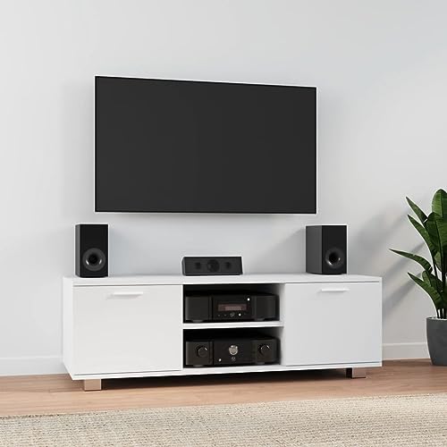 RMIHSJG TV-Schrank Weiß tv Regal lowboard tv Cabinet Fernseher Schrank 120x40,5x35 cm Holzwerkstoff von RMIHSJG