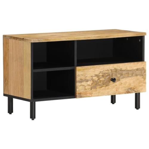 RMIHSJG TV-Schrank lowboard HiFi Rack tv kommode Fernsehtisch 80x33x46 cm Massivholz Mango von RMIHSJG