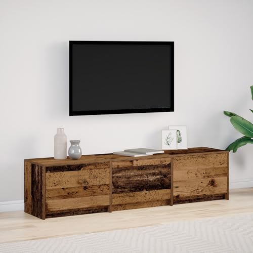 RMIHSJG TV Schrank mit LED Altes Holz Konsolentisch mit Schubladen Couchtisch Fernsehschrank tv Regal 162.5x34x40 cm Synthetisches Holz RMIHSJG TV Schrank mit LED Altes Holz Konsolentisch mit Schubladen Couchtisch Fernsehschrank tv Regal 162.5x34x40 cm Synthetisches Holz von RMIHSJG