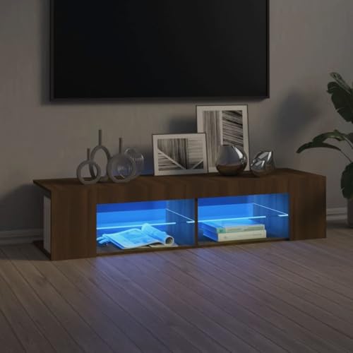 RMIHSJG TV-Schrank mit LED-Leuchten Braun Eichen-Optik hängeschrank tv Board Fernsehschrank lowboard 135x39x30 cm RMIHSJG TV-Schrank mit LED-Leuchten Braun Eichen-Optik hängeschrank tv Board Fernsehschrank lowboard 135x39x30 cm von RMIHSJG