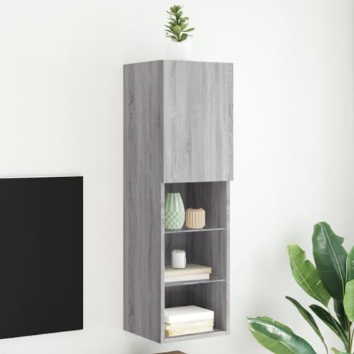 RMIHSJG TV-Schrank mit LED-Leuchten Grau Sonoma tv ständer hängeschrank Fernsehtisch Sideboard Wohnzimmer 30,5x30x102 cm RMIHSJG TV-Schrank mit LED-Leuchten Grau Sonoma tv ständer hängeschrank Fernsehtisch Sideboard Wohnzimmer 30,5x30x102 cm von RMIHSJG