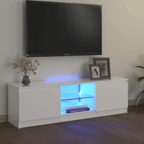 RMIHSJG TV-Schrank mit LED-Leuchten Hochglanz-Weiß HiFi Rack tv unterschrank Couchtisch kommode 120x30x36 cm RMIHSJG TV-Schrank mit LED-Leuchten Hochglanz-Weiß HiFi Rack tv unterschrank Couchtisch kommode 120x30x36 cm von RMIHSJG