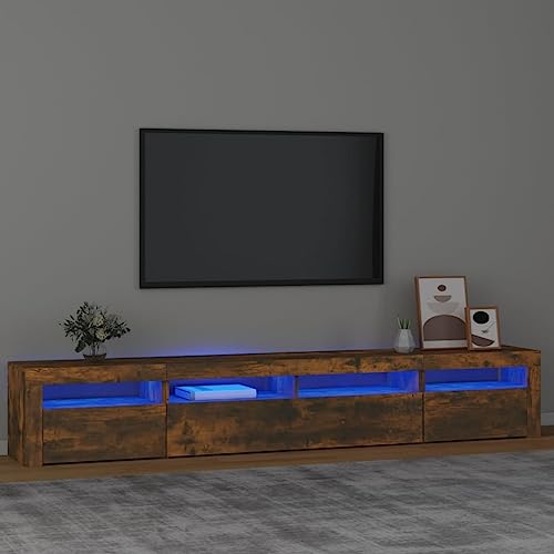 RMIHSJG TV-Schrank mit LED-Leuchten Räuchereiche tv unterschrank wohnzimmerschrank Sideboard tv Sideboard Wohnzimmer 240x35x40 cm RMIHSJG TV-Schrank mit LED-Leuchten Räuchereiche tv unterschrank wohnzimmerschrank Sideboard tv Sideboard Wohnzimmer 240x35x40 cm von RMIHSJG