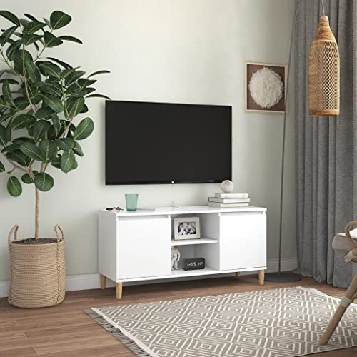 RMIHSJG TV-Schrank mit Massivholz-Beinen Weiß Fernsehtisch lowboard tv unterschrank kommode 103,5x30x50 cm RMIHSJG TV-Schrank mit Massivholz-Beinen Weiß Fernsehtisch lowboard tv unterschrank kommode 103,5x30x50 cm von RMIHSJG