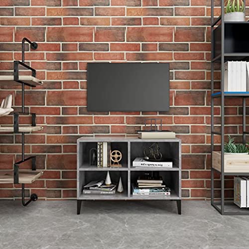 RMIHSJG TV-Schrank mit Metallbeinen Betongrau wohnzimmerschrank tv Cabinet tv Bank kommode 69,5x30x50 cm von RMIHSJG