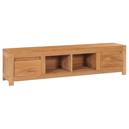 RMIHSJG TV-Schrank tv kommode tv möbel Fernseher Tisch Sideboard hängend 115x30x35 cm Massivholz Teak von RMIHSJG