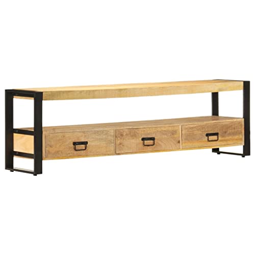 RMIHSJG TV-Schrank tv möbel HiFi Rack Fernseher kommode tv kommode 150 x 30 x 45 cm Massivholz Mango von RMIHSJG