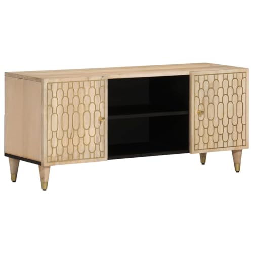 RMIHSJG TV-Schrank tv ständer tv kommode Sideboard hängend lowboard 105x33x46 cm Massivholz Mango von RMIHSJG