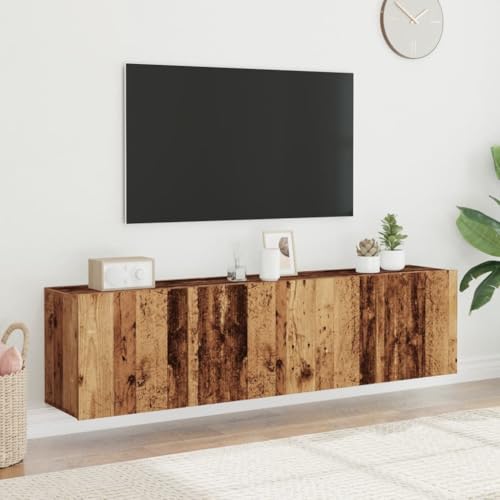 RMIHSJG TV-Wandschränke 2 STK. Altholz-Optik Fernseher Schrank tv möbel lowboard tv ständer 80x30x41 cm von RMIHSJG