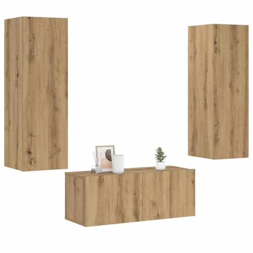 RMIHSJG TV-Wandschränke 3 STK. Artisan-Eiche Holzwerkstoff wohnzimmerschrank Sideboard tv tv Regal hängeschrank RMIHSJG TV-Wandschränke 3 STK. Artisan-Eiche Holzwerkstoff wohnzimmerschrank Sideboard tv tv Regal hängeschrank von RMIHSJG
