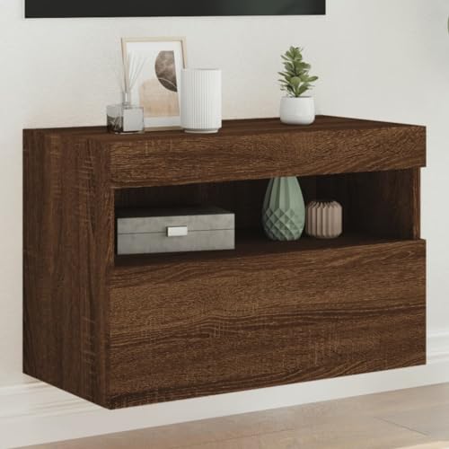 RMIHSJG TV-Wandschrank mit LED-Leuchten Braun Eichen-Optik Fernseher Schrank Sideboard Wohnzimmer lowboard tv unterschrank 60x30x40 cm RMIHSJG TV-Wandschrank mit LED-Leuchten Braun Eichen-Optik Fernseher Schrank Sideboard Wohnzimmer lowboard tv unterschrank 60x30x40 cm von RMIHSJG