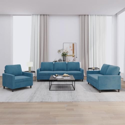 Samt Sofagarnitur mit Metallgestell, Bequemes Wohnzimmer Sofa Set mit Polsterung für Entspannung, Lesen und Fernsehen, Robuste Sitzgruppe aus Samtstoff und Samt Sofagarnitur mit Metallgestell, Bequemes Wohnzimmer Sofa Set mit Polsterung für Entspannung, Lesen und Fernsehen, Robuste Sitzgruppe aus Samtstoff und von RMIHSJG