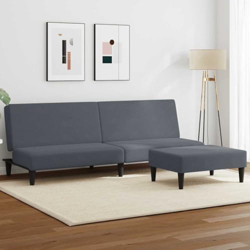 Schlafsofa mit Fußhocker aus strapazierfähigem Samt, Verstellbarer Rückenlehne und robustem Holzrahmen für Gästeübernachtung und täglichen Komfort Schlafsofa mit Fußhocker aus strapazierfähigem Samt, Verstellbarer Rückenlehne und robustem Holzrahmen für Gästeübernachtung und täglichen Komfort von RMIHSJG