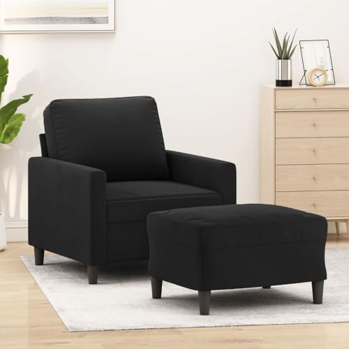 Sessel mit Hocker Samt – Bequemer Relaxsessel mit Fußhocker für Wohnzimmer, Lesesessel mit Polsterung und Stabilem Metallgestell, Plüschig und Robust Sessel mit Hocker Samt – Bequemer Relaxsessel mit Fußhocker für Wohnzimmer, Lesesessel mit Polsterung und Stabilem Metallgestell, Plüschig und Robust von RMIHSJG