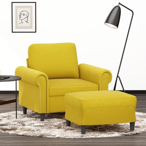 Sessel mit Hocker Samt Polsterung – Bequemer Relaxsessel mit Fußhocker für Wohnzimmer, Lesesessel mit robustem Gestell und modernem Design zum Entspannen Sessel mit Hocker Samt Polsterung – Bequemer Relaxsessel mit Fußhocker für Wohnzimmer, Lesesessel mit robustem Gestell und modernem Design zum Entspannen von RMIHSJG