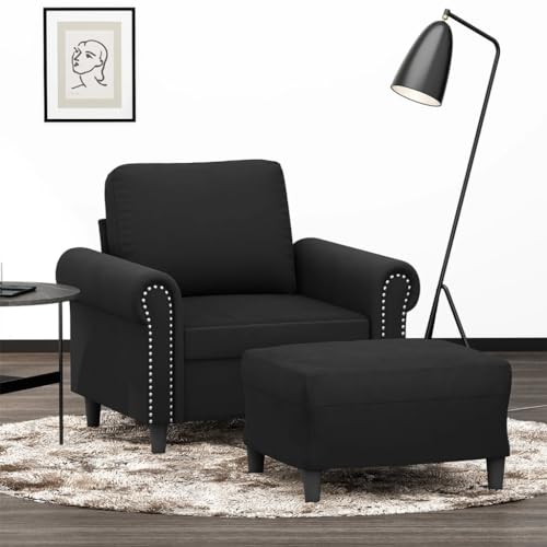 Sessel mit Hocker Samt Polsterung Modernes Design Relaxsessel Bequem Lesesessel Fernsehsessel für Wohnzimmer Schlafzimmer mit Robustem Gestell Sessel mit Hocker Samt Polsterung Modernes Design Relaxsessel Bequem Lesesessel Fernsehsessel für Wohnzimmer Schlafzimmer mit Robustem Gestell von RMIHSJG