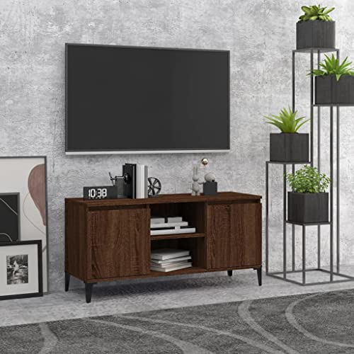 TV-Schrank mit Metallbeinen Braun Eichen-Optik tv unterschrank tv Regal HiFi Rack Konsolentisch mit Schubladen 103,5x35x50 cm TV-Schrank mit Metallbeinen Braun Eichen-Optik tv unterschrank tv Regal HiFi Rack Konsolentisch mit Schubladen 103,5x35x50 cm von RMIHSJG