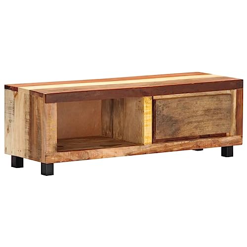 TV-Schrank tv Regal Couchtisch tv Board Fernseher kommode 100x30x33 cm Altholz Massiv von RMIHSJG