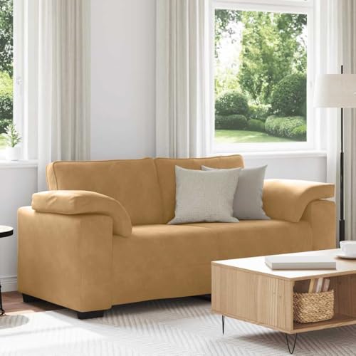 Zweisitzer-Sofa aus Samtstoff mit gepolsterten Sitzkissen und robustem Metallgestell für Wohnzimmer, Schlafzimmer oder Büro – Bequemes Relaxsofa zum Entspannen Zweisitzer-Sofa aus Samtstoff mit gepolsterten Sitzkissen und robustem Metallgestell für Wohnzimmer, Schlafzimmer oder Büro – Bequemes Relaxsofa zum Entspannen von RMIHSJG
