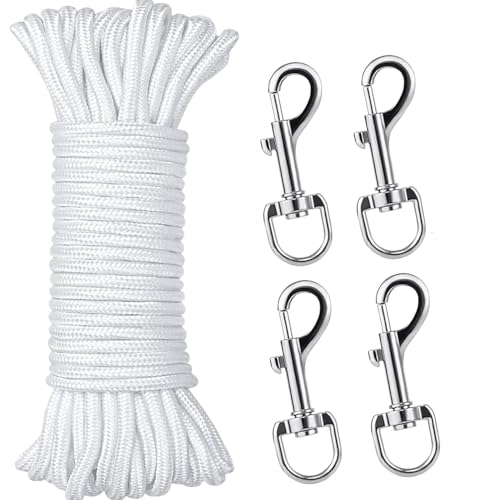 RMIURCO Fahnenmast-Seil-Set, 15 m langes Nylon-Fahnenmast-Seil mit drehbaren Schnapp-Clips, Fahnenmast-Seilschnur-Set, Fahnenmast-Zubehör, Ersatz-Set für den Außenbereich RMIURCO Fahnenmast-Seil-Set, 15 m langes Nylon-Fahnenmast-Seil mit drehbaren Schnapp-Clips, Fahnenmast-Seilschnur-Set, Fahnenmast-Zubehör, Ersatz-Set für den Außenbereich von RMIURCO