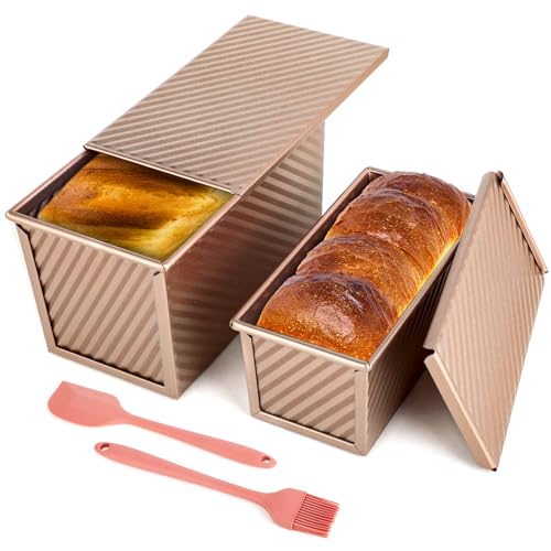 RMIVEGLIA 2 Stück Brotbackform mit Deckel – Antihaft Toastbrot Backform mit Deckel, Kastenform mit Deckel für Brot, Gebäck, Praktisches Backblech mit Deckel, inkl. 1 Silikonpinsel & 1 Silikon-Spatel. RMIVEGLIA 2 Stück Brotbackform mit Deckel – Antihaft Toastbrot Backform mit Deckel, Kastenform mit Deckel für Brot, Gebäck, Praktisches Backblech mit Deckel, inkl. 1 Silikonpinsel & 1 Silikon-Spatel. von RMIVEGLIA