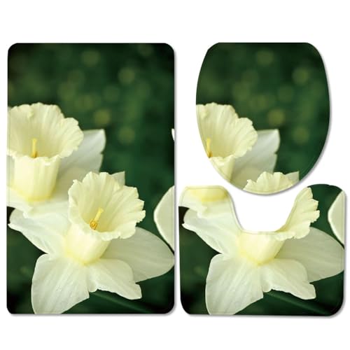 Badezimmermatte Beige Grüne Lilie rutschfeste Badmatte Waschbar Bath Mat Bad Vorleger Memory Schaum Badezimmerteppich U förmige WC Teppich Badteppich Set 50x80 cm Badezimmermatte Beige Grüne Lilie rutschfeste Badmatte Waschbar Bath Mat Bad Vorleger Memory Schaum Badezimmerteppich U förmige WC Teppich Badteppich Set 50x80 cm von RMJCXYS