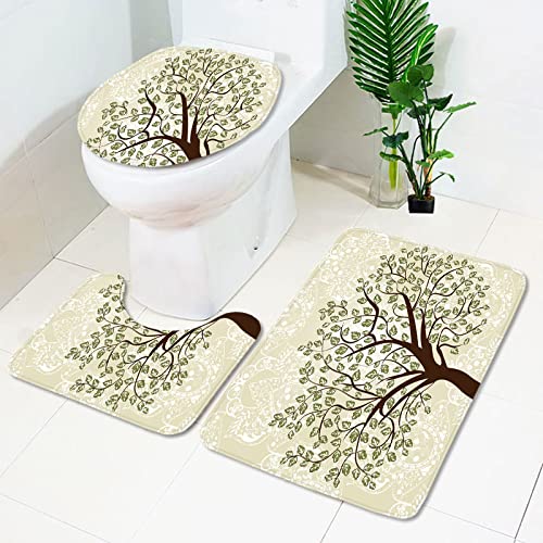 Badezimmermatte Beige Grüner Baum rutschfeste Badmatte Waschbar Bath Mat Bad Vorleger Memory Schaum Badezimmerteppich U förmige WC Teppich Badteppich Set 45x75 cm Badezimmermatte Beige Grüner Baum rutschfeste Badmatte Waschbar Bath Mat Bad Vorleger Memory Schaum Badezimmerteppich U förmige WC Teppich Badteppich Set 45x75 cm von RMJCXYS