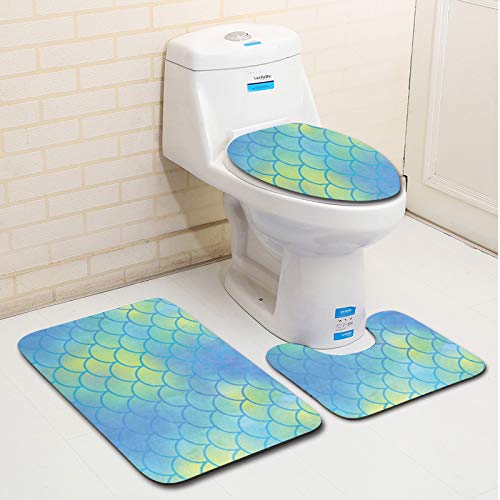 Badezimmermatte Blaue Gelbe Geometrie rutschfeste Badmatte Waschbar Bath Mat Bad Vorleger Memory Schaum Badezimmerteppich U förmige WC Teppich Badteppich Set 50x80 cm Badezimmermatte Blaue Gelbe Geometrie rutschfeste Badmatte Waschbar Bath Mat Bad Vorleger Memory Schaum Badezimmerteppich U förmige WC Teppich Badteppich Set 50x80 cm von RMJCXYS