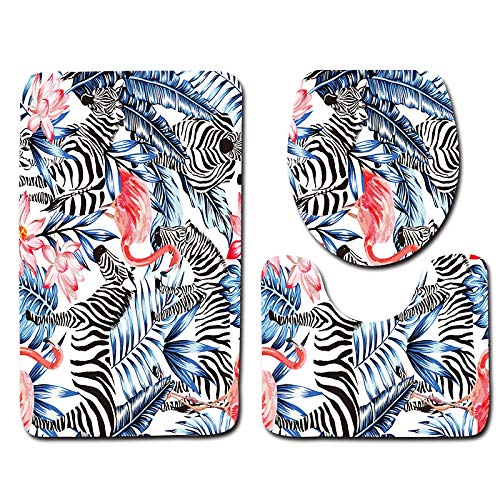 Badezimmermatte Blaue Tropische Zebra rutschfeste Badmatte Waschbar Bath Mat Bad Vorleger Memory Schaum Badezimmerteppich U förmige WC Teppich Badteppich Set 50x80 cm Badezimmermatte Blaue Tropische Zebra rutschfeste Badmatte Waschbar Bath Mat Bad Vorleger Memory Schaum Badezimmerteppich U förmige WC Teppich Badteppich Set 50x80 cm von RMJCXYS