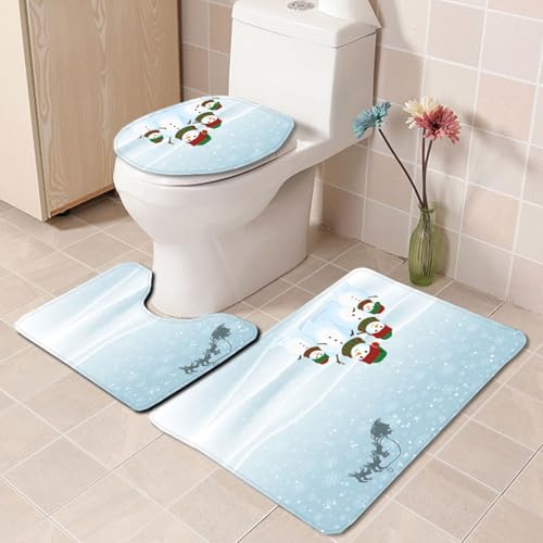 Badezimmermatte Blauer Schneemann rutschfeste Badmatte Waschbar Bath Mat Bad Vorleger Memory Schaum Badezimmerteppich U förmige WC Teppich Badteppich Set 50x80 cm Badezimmermatte Blauer Schneemann rutschfeste Badmatte Waschbar Bath Mat Bad Vorleger Memory Schaum Badezimmerteppich U förmige WC Teppich Badteppich Set 50x80 cm von RMJCXYS