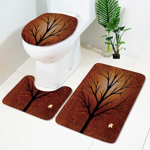 Badezimmermatte Braun Vintage Baum rutschfeste Badmatte Waschbar Bath Mat Bad Vorleger Memory Schaum Badezimmerteppich U förmige WC Teppich Badteppich Set 45x75 cm Badezimmermatte Braun Vintage Baum rutschfeste Badmatte Waschbar Bath Mat Bad Vorleger Memory Schaum Badezimmerteppich U förmige WC Teppich Badteppich Set 45x75 cm von RMJCXYS