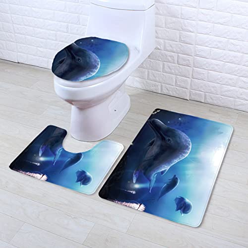 Badezimmermatte Dunkelblaue Tiere rutschfeste Badmatte Waschbar Bath Mat Bad Vorleger Memory Schaum Badezimmerteppich U förmige WC Teppich Badteppich Set 50x80 cm Badezimmermatte Dunkelblaue Tiere rutschfeste Badmatte Waschbar Bath Mat Bad Vorleger Memory Schaum Badezimmerteppich U förmige WC Teppich Badteppich Set 50x80 cm von RMJCXYS