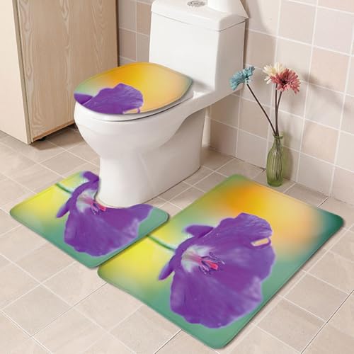 Badezimmermatte Elegante Lila Blumen rutschfeste Badmatte Waschbar Bath Mat Bad Vorleger Memory Schaum Badezimmerteppich U förmige WC Teppich Badteppich Set 45x75 cm Badezimmermatte Elegante Lila Blumen rutschfeste Badmatte Waschbar Bath Mat Bad Vorleger Memory Schaum Badezimmerteppich U förmige WC Teppich Badteppich Set 45x75 cm von RMJCXYS