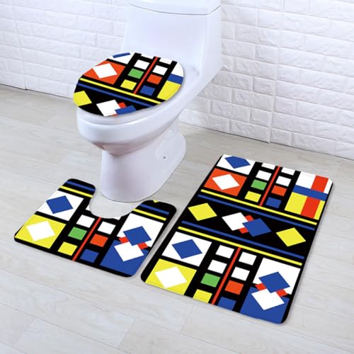 Badezimmermatte Gelb Geometrisch Blau rutschfeste Badmatte Waschbar Bath Mat Bad Vorleger Memory Schaum Badezimmerteppich U förmige WC Teppich Badteppich Set 50x80 cm Badezimmermatte Gelb Geometrisch Blau rutschfeste Badmatte Waschbar Bath Mat Bad Vorleger Memory Schaum Badezimmerteppich U förmige WC Teppich Badteppich Set 50x80 cm von RMJCXYS