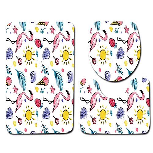 Badezimmermatte Gelb Rosa Flamingo rutschfeste Badmatte Waschbar Bath Mat Bad Vorleger Memory Schaum Badezimmerteppich U förmige WC Teppich Badteppich Set 50x80 cm Badezimmermatte Gelb Rosa Flamingo rutschfeste Badmatte Waschbar Bath Mat Bad Vorleger Memory Schaum Badezimmerteppich U förmige WC Teppich Badteppich Set 50x80 cm von RMJCXYS