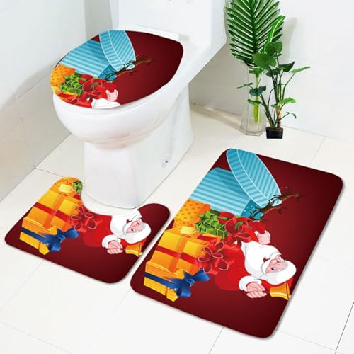Badezimmermatte Gelber Weihnachtsmann rutschfeste Badmatte Waschbar Bath Mat Bad Vorleger Memory Schaum Badezimmerteppich U förmige WC Teppich Badteppich Set 50x80 cm Badezimmermatte Gelber Weihnachtsmann rutschfeste Badmatte Waschbar Bath Mat Bad Vorleger Memory Schaum Badezimmerteppich U förmige WC Teppich Badteppich Set 50x80 cm von RMJCXYS