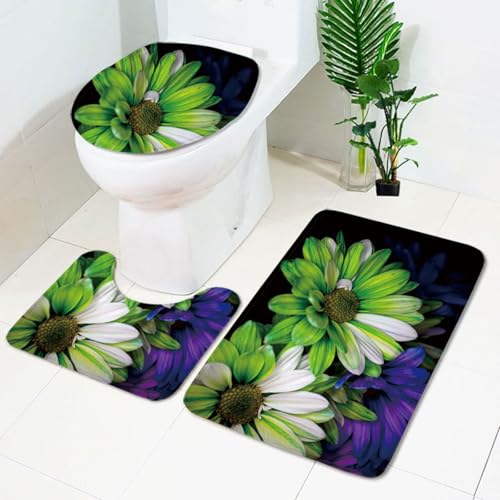 Badezimmermatte Grüne Lila Blume rutschfeste Badmatte Waschbar Bath Mat Bad Vorleger Memory Schaum Badezimmerteppich U förmige WC Teppich Badteppich Set 45x75 cm Badezimmermatte Grüne Lila Blume rutschfeste Badmatte Waschbar Bath Mat Bad Vorleger Memory Schaum Badezimmerteppich U förmige WC Teppich Badteppich Set 45x75 cm von RMJCXYS