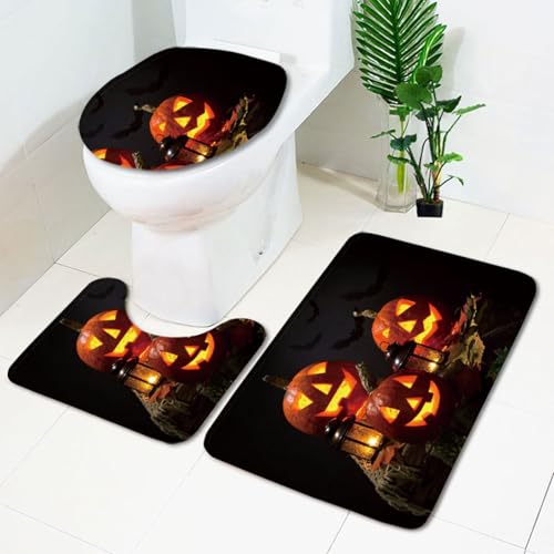 Badezimmermatte Kürbis Orange Rot rutschfeste Badmatte Waschbar Bath Mat Bad Vorleger Memory Schaum Badezimmerteppich U förmige WC Teppich Badteppich Set 50x80 cm Badezimmermatte Kürbis Orange Rot rutschfeste Badmatte Waschbar Bath Mat Bad Vorleger Memory Schaum Badezimmerteppich U förmige WC Teppich Badteppich Set 50x80 cm von RMJCXYS