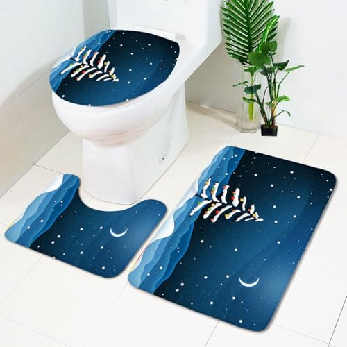 Badezimmermatte Mondblauer Baum rutschfeste Badmatte Waschbar Bath Mat Bad Vorleger Memory Schaum Badezimmerteppich U förmige WC Teppich Badteppich Set 50x80 cm Badezimmermatte Mondblauer Baum rutschfeste Badmatte Waschbar Bath Mat Bad Vorleger Memory Schaum Badezimmerteppich U förmige WC Teppich Badteppich Set 50x80 cm von RMJCXYS