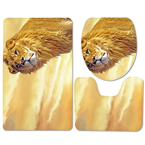 Badezimmermatte Niedlicher Gelber Löwe rutschfeste Badmatte Waschbar Bath Mat Bad Vorleger Memory Schaum Badezimmerteppich U förmige WC Teppich Badteppich Set 45x75 cm Badezimmermatte Niedlicher Gelber Löwe rutschfeste Badmatte Waschbar Bath Mat Bad Vorleger Memory Schaum Badezimmerteppich U förmige WC Teppich Badteppich Set 45x75 cm von RMJCXYS